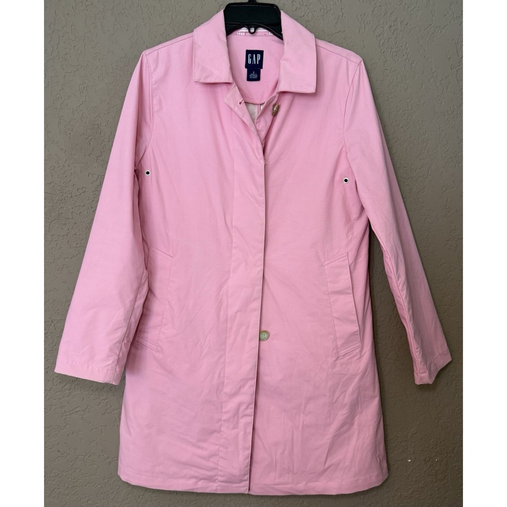 GAP -‎ CALLING ELLE WOODS - Women's Pink Trench Coat Size Small Y2K 2003 Vintage